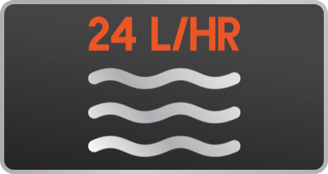 High-speed purification of up to 24 litres/hour
